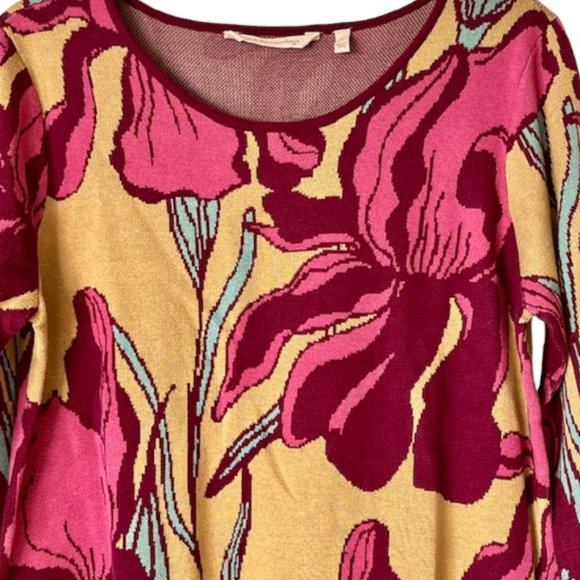 Soft Surroundings Purple Iris Sweater - Aqua, Olive, Pink, Purple - M - Picture 3 of 8